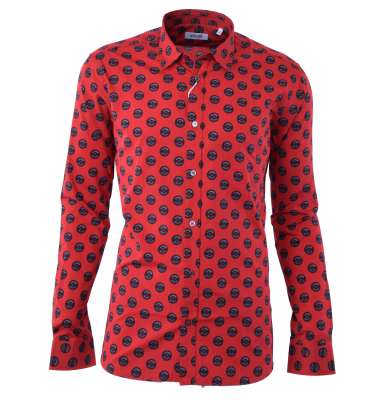 Printed Shirt "Buttons" Red Black