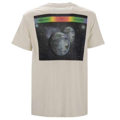 Virgil Abloh Oversize New Space Art Dad Cotton T-Shirt White