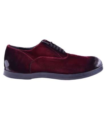 RUNWAY Samt Schuhe Bordeaux