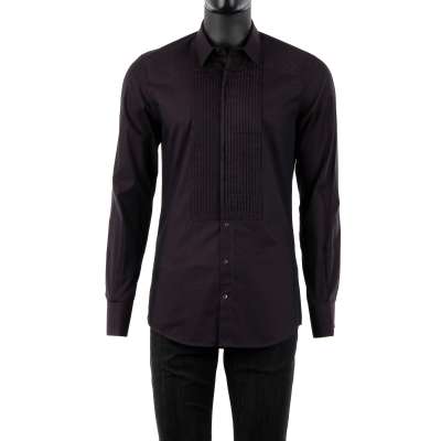 GOLD Tuxedo Shirt with Placket Bordeaux