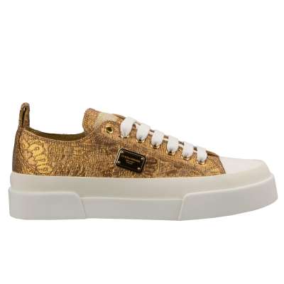 Baroque Jacquard DG Metal Logo Sneaker PORTOFINO Gold White