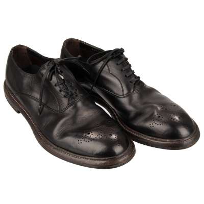 Derby Leather Shoes OXFORD Black 39 UK 5 US 6