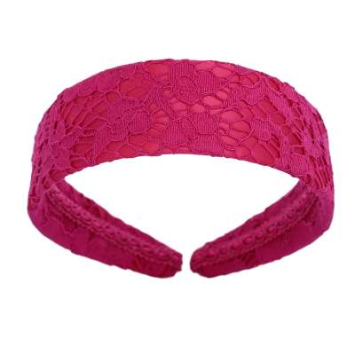 Blumen Spitze Haarreif Pink 