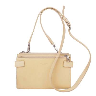 Strap Shoulder Bag Wallet Credit Card Etui Leather Beige