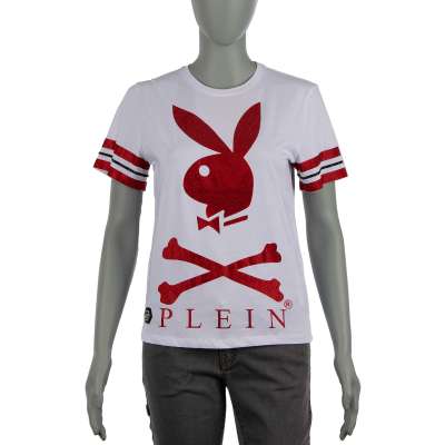 Bunny Strass T-Shirt Weiß Rot