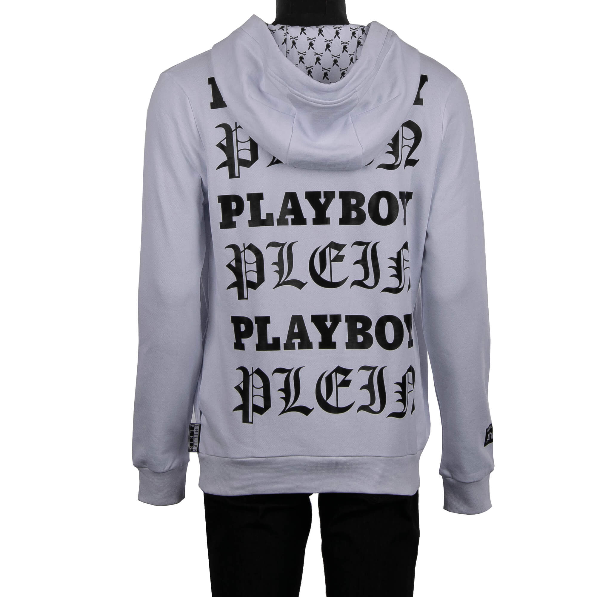 Philipp Plein Lips Cover and Logo Printed Hoodie Sweater White