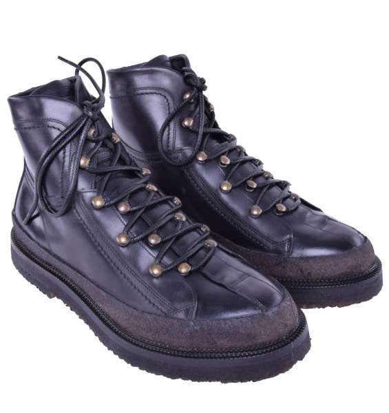 Stabile Leder Stiefeletten / Boots im Bergsteiger-Stil von DOLCE & GABBANA