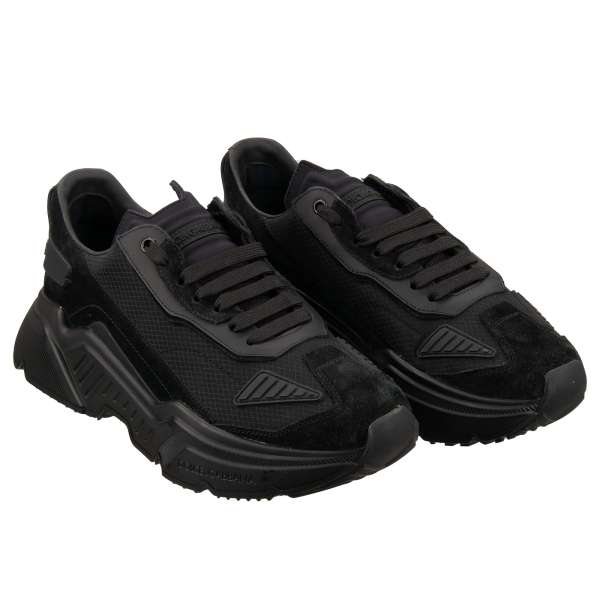 Low-Top Sneaker DAYMASTER with massive sole and DG logo on the back in black by DOLCE & GABBANA