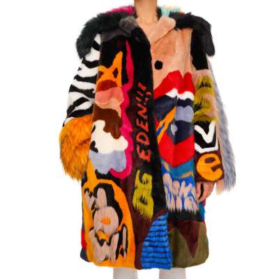 Faux Fur DG Queen Devotion Coat Pink Blue Black