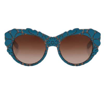 Cat Eye Sunglasses DG 4267 with Floral Pattern Brown Blue
