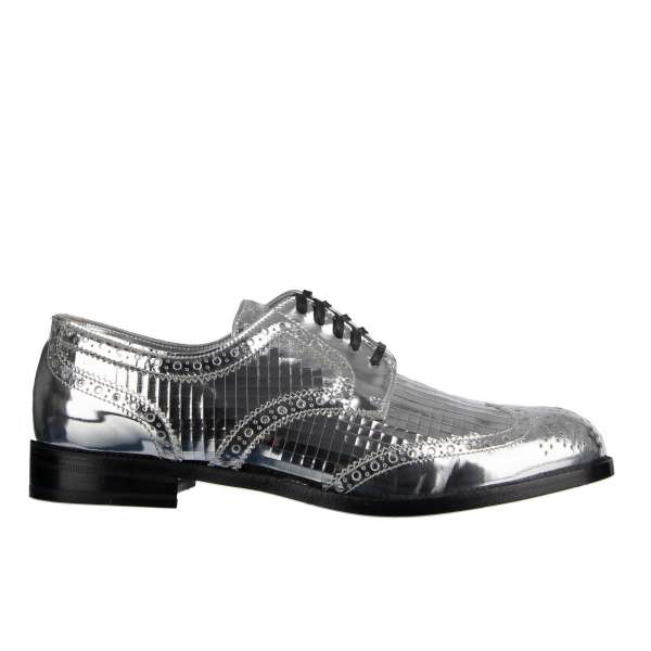 Disco Style lace-up women derby shoes BOY DONNA made of patent leather by DOLCE & GABBANA Black Label