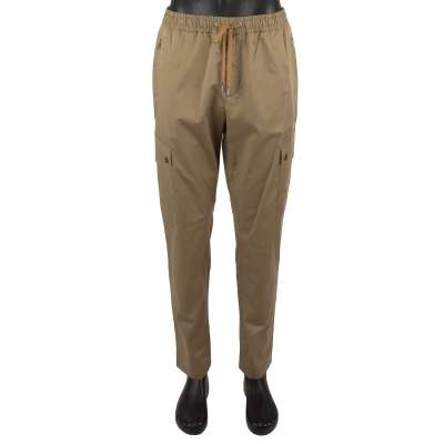 Baumwolle Khakis Hose mit Logo und Zip Taschen Khaki