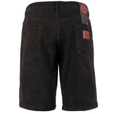 DG Logo Metal Plate Denim Jeans Shorts Black