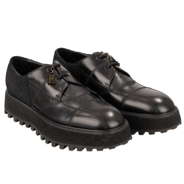 Exclusive formal London derby shoes NEW ALTAVILLA made of Calf Leather in black by DOLCE & GABBANA