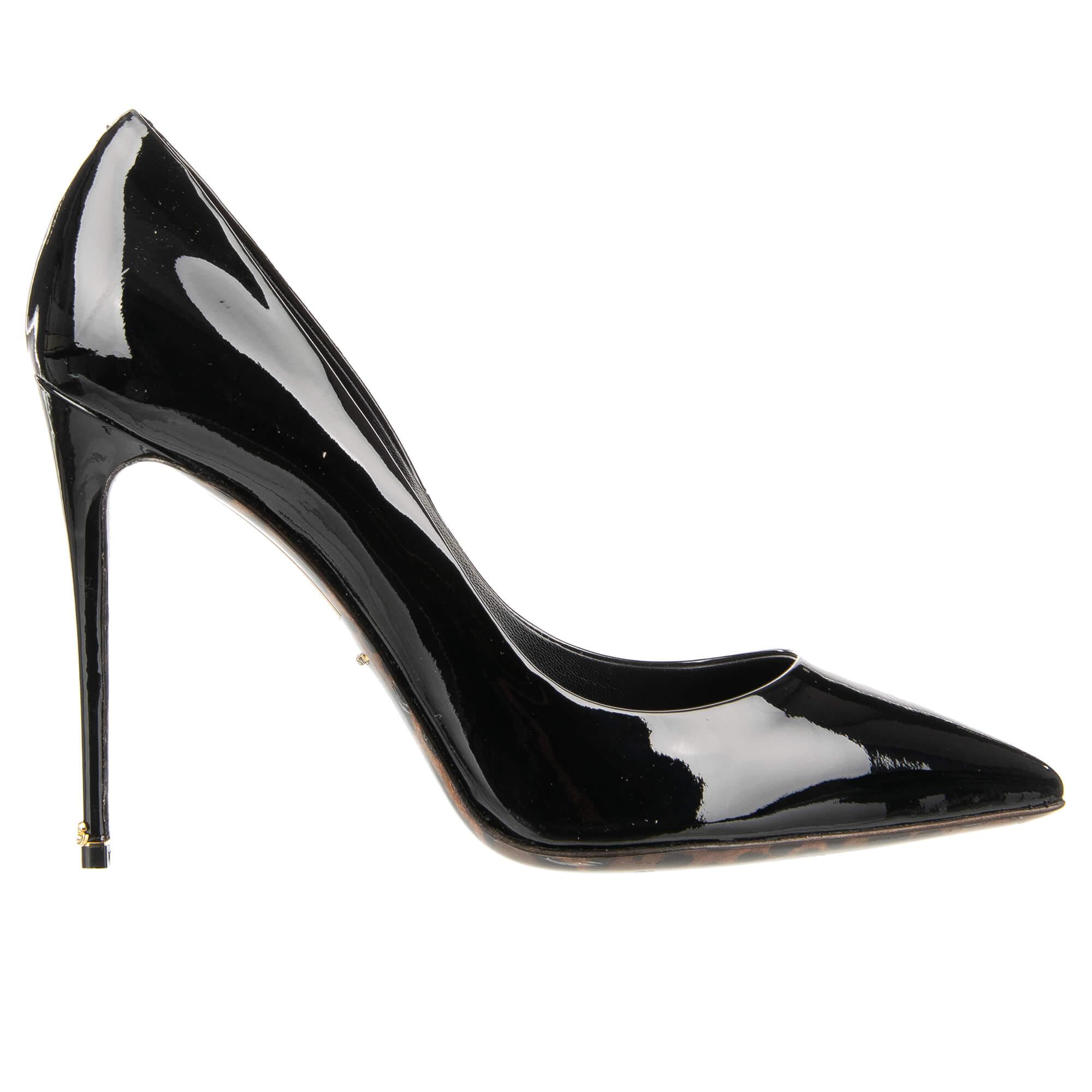 Dolce & Gabbana Patent Leather DG Logo Pumps KATE Black Leopard 39