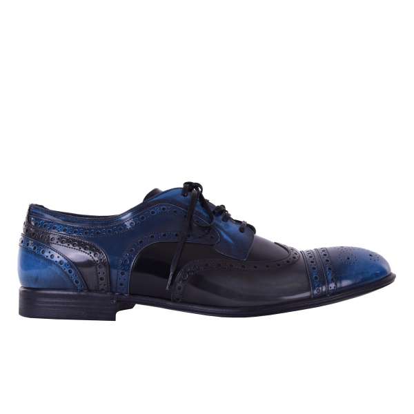 Bi-Color calfskin brogues business shoes MILANO by DOLCE & GABBANA Black Label