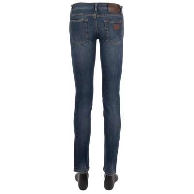 5-Pockets Jeans SKINNY with Logo Plate Blue