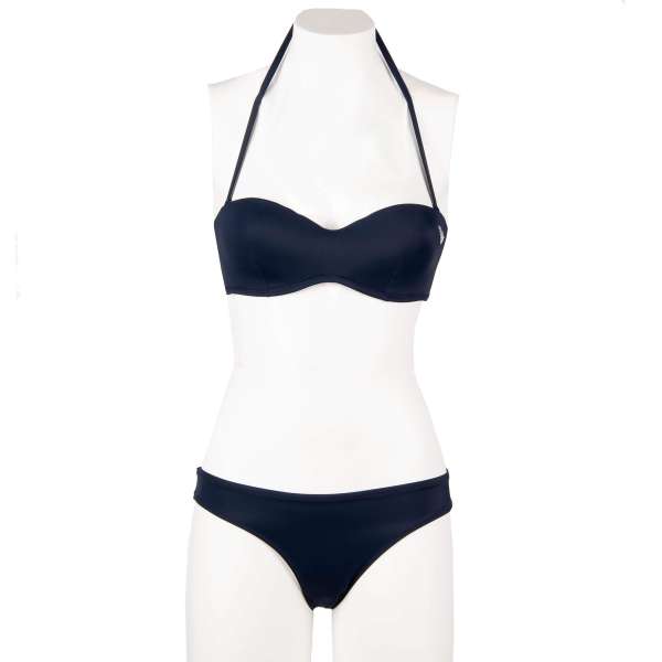 Bikini consisting padded bandeau bra with logo and elastic brief with logo by EMPORIO ARMANI Swimwear