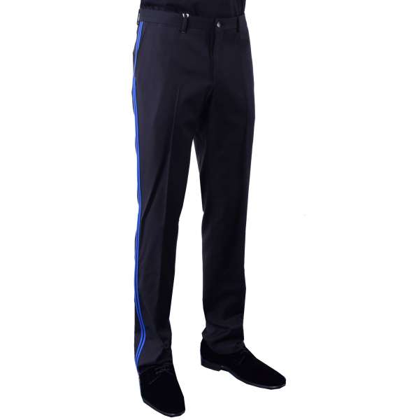 Slim Fit Trousers with Contrast Stripes by MOSCHINO First Line