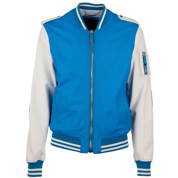 Varsity / Bomber leather jacket DETECT with pockets by PHILIPP PLEIN
