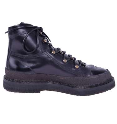 Hiking Style Leather Boots Black