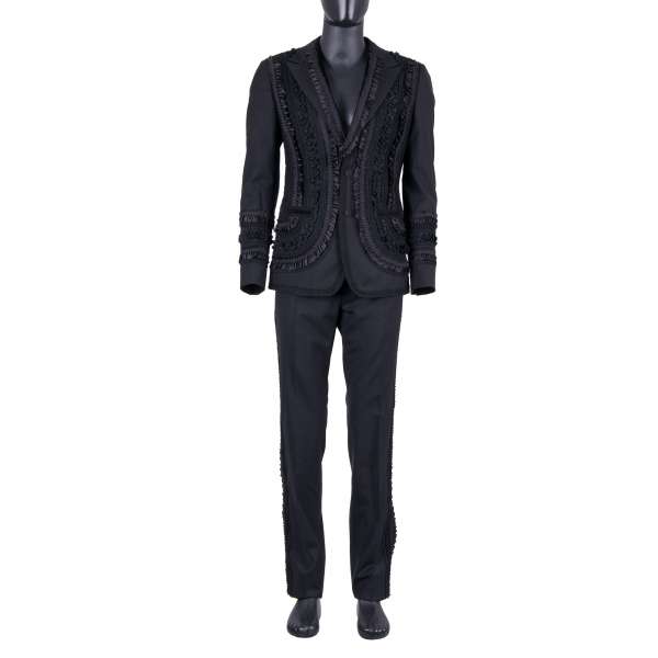 Embroidered spanisch torero style 3-pieces suit by DOLCE & GABBANA Black Line