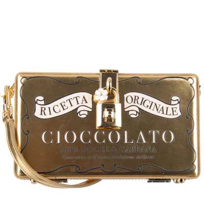 Metallic Clutch Bag DOLCE BOX Cioccolato Gold