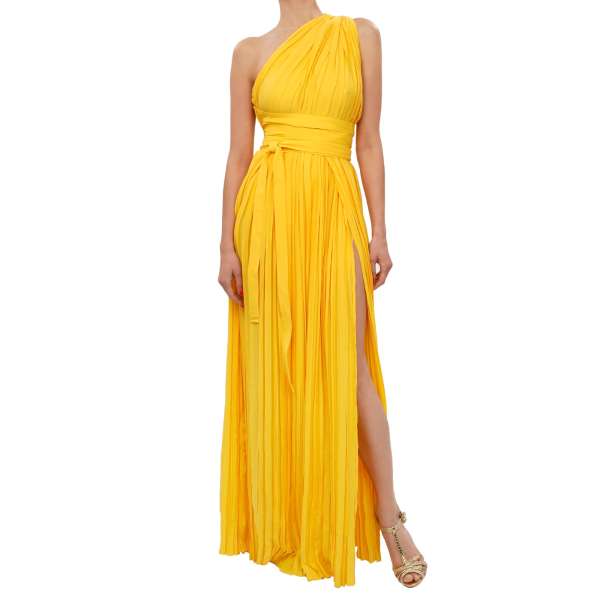  RUNWAY Maxi Kleid aus Seide mit Cut Out in Gelb von DSQUARED2