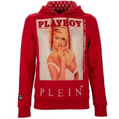 Victoria Silvstedt Hoodie with Crystals and Logo Red