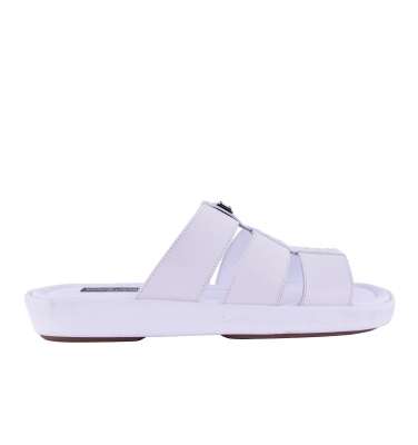 Dauphine-Leder Sandalen Weiß