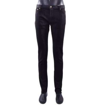 COUTURE Klassische Skinny Jeans Schwarz