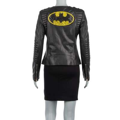 COUTURE Crystal Leather Jacket BAT GIRL Black L