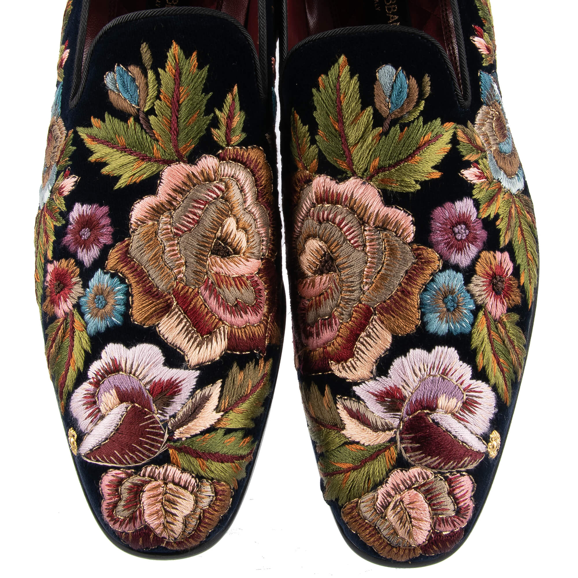 Dolce & Gabbana Floral Embroidered Loafer SIENA Blue | FASHION ROOMS