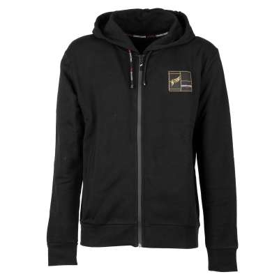 Baumwolle Hoodie mit bemaltem Adler und Logo Schwarz