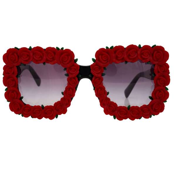 Special Edition Sunglasses DG4253 embellished with red roses in black by DOLCE & GABBANA
