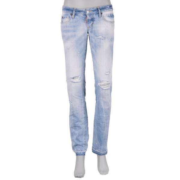 "Slim Jean" Destroyed Jeans in Blau von DSQUARED2