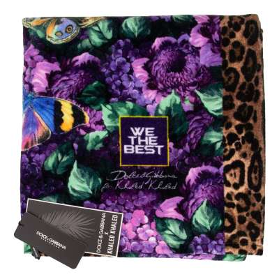 DJ Khaled Logo Leopard Schmetterling Blume Strand Tuch Lila Gelb 