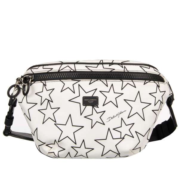 Unisex Stars printed Crossbody Bag / Waist Bag / Pouch made of Nylon with logo plate by DOLCE & GABBANA