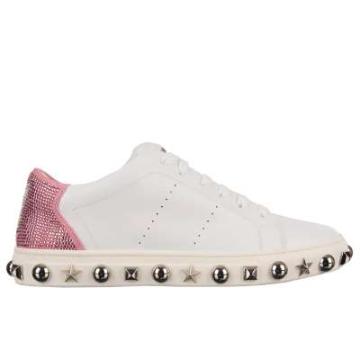 PLAYBOY Crystal Bunny Skull Sneaker Shoes White Pink 39