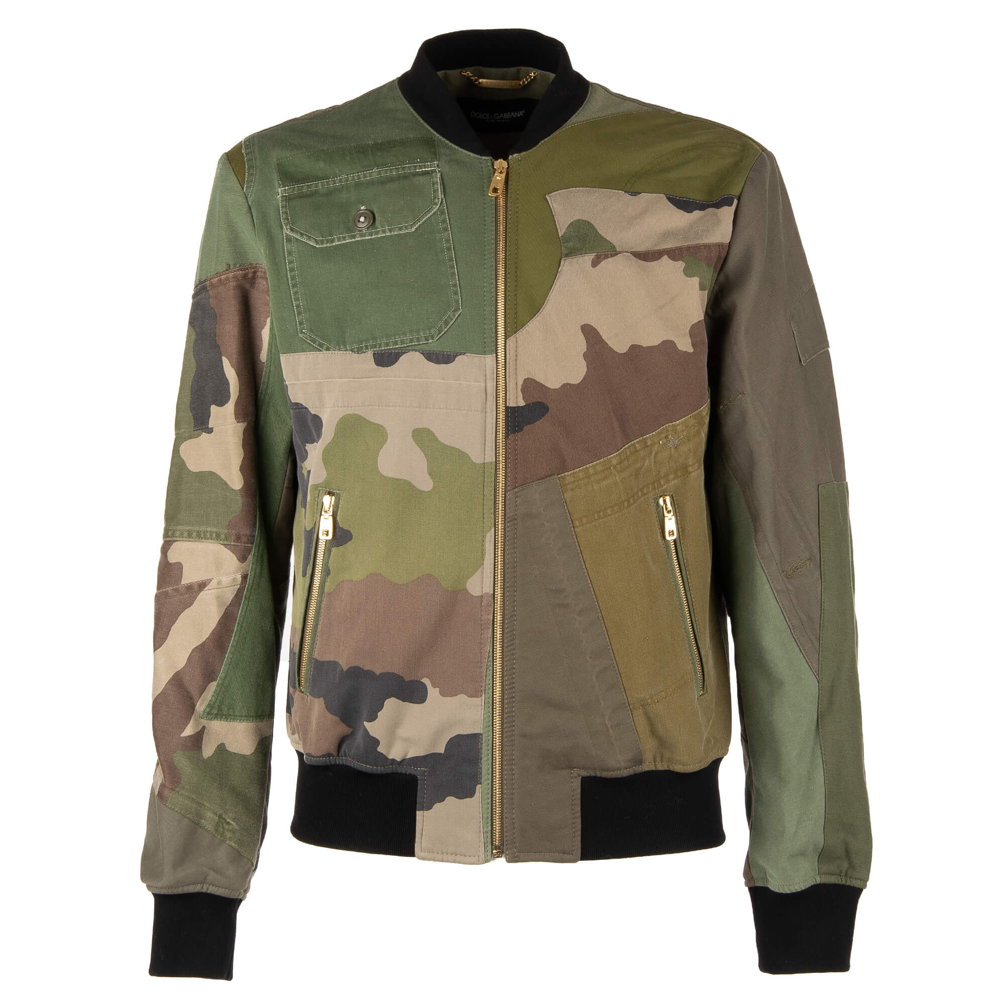 Patchwork Military Jacket in Multicolour Dolce & Gabbana