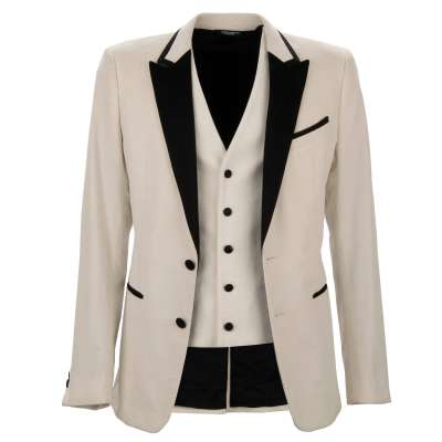 Velvet Blazer Jacket Tuxedo Vest White Black 44 US 34 XS