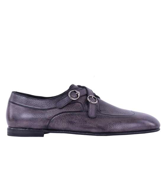 Nappa leather loafer AMALFI with double buckle by DOLCE & GABBANA Black Label 