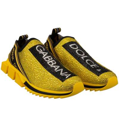 Crystal DG Logo Slip-On Sneaker SORRENTO Yellow Black