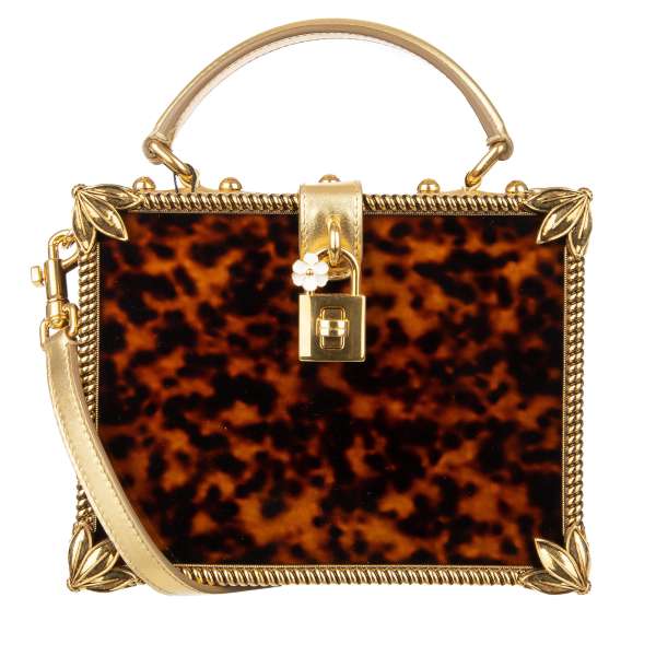 Dolce & Gabbana Mother-of-Pearl DOLCE BOX Clutch Bag with Baroque Frame  Brown Gold | FASHION ROOMS