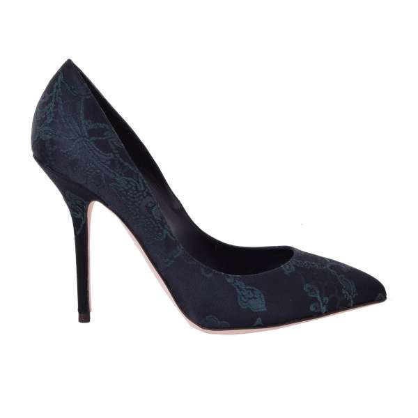 Klassische Pumps BELLUCCI aus Brokat mit floralem Design von DOLCE & GABBANA Black Label