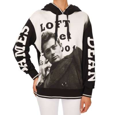 James Dean Oversize Hoodie Sweater Sweatshirt Black IT 36 XS S
