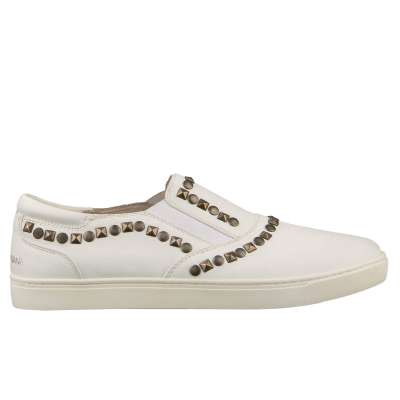 Studded Leather Sneaker Shoes LONDON White 44 UK 10 US 11