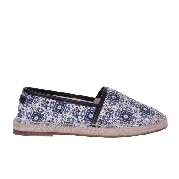 Espadrille Schuhe aus Canvas TREMITI mit Affen-Print, Details aus Leder und Logo von DOLCE & GABBANA