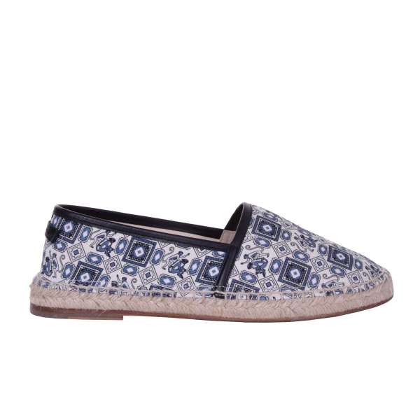 Espadrilles aus Canvas TREMITI mit Affen-Print, Details aus Leder und Logo von DOLCE & GABBANA Black Label