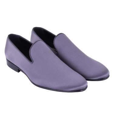 Satin Loafer Schuhe VENEZIA Grau 41,5 US 8,5